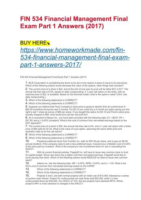 KET Exam Materials Englishtips. . Financial management final exam questions and answers pdf
